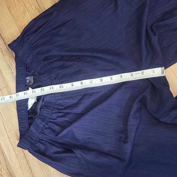 ALLISON DALEY Blue Jordanie Crinkle Pull-on Straight Leg Pants - Picture 11 of 11